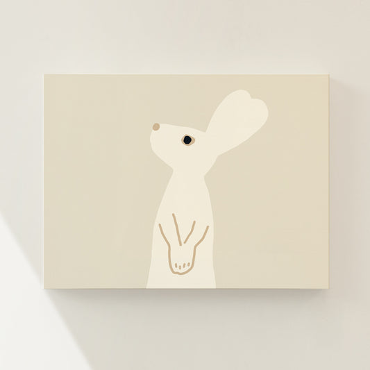 HEART RABBIT - BEIGE CANVAS