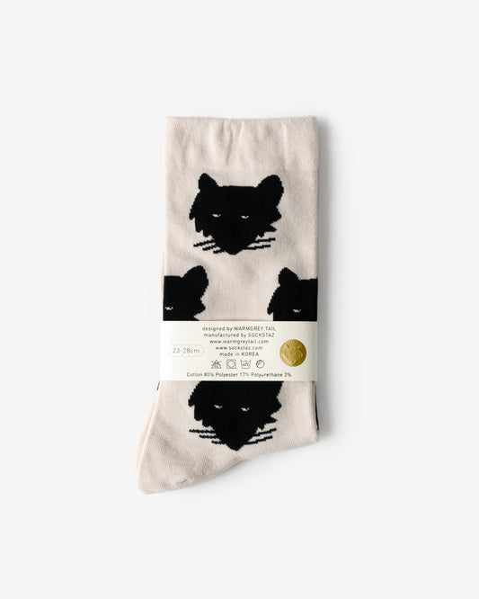 WOLF SOCKS - CREAM WHITE