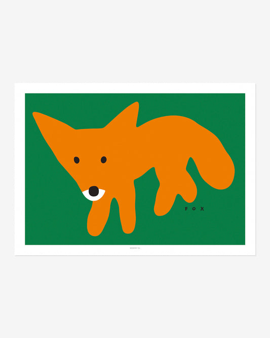 RED FOX - GREEN POSTER