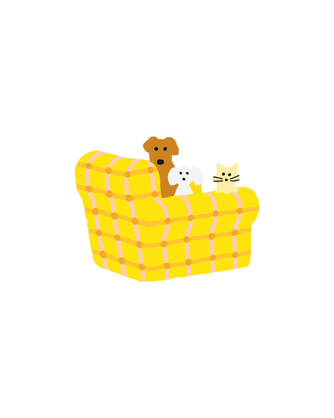 ARMCHAIR DOGS & CAT STICKER