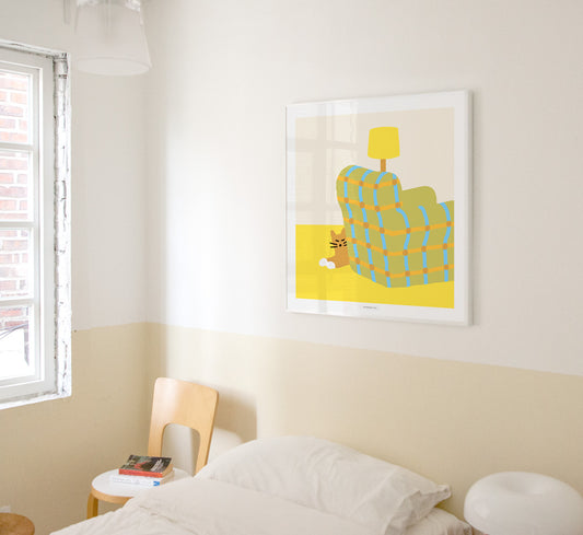 ARMCHAIR SLEEPING CAT POSTER