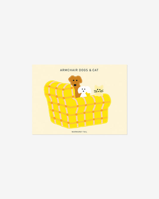 ARMCHAIR DOGS & CAT STICKER