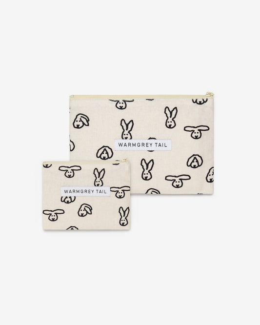 BUNNY BUNNY FLAT POUCH - IVORY (2size)