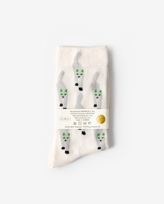 CAT COMING SOCKS - WHITE