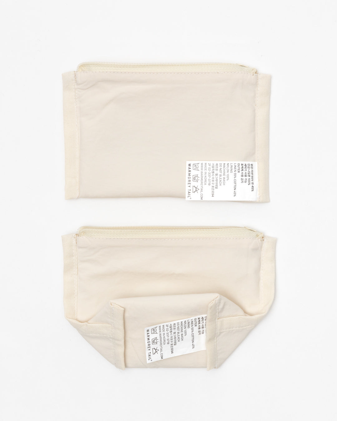 CAT COMING LABEL FLAT POUCH - CAMEL (2size)