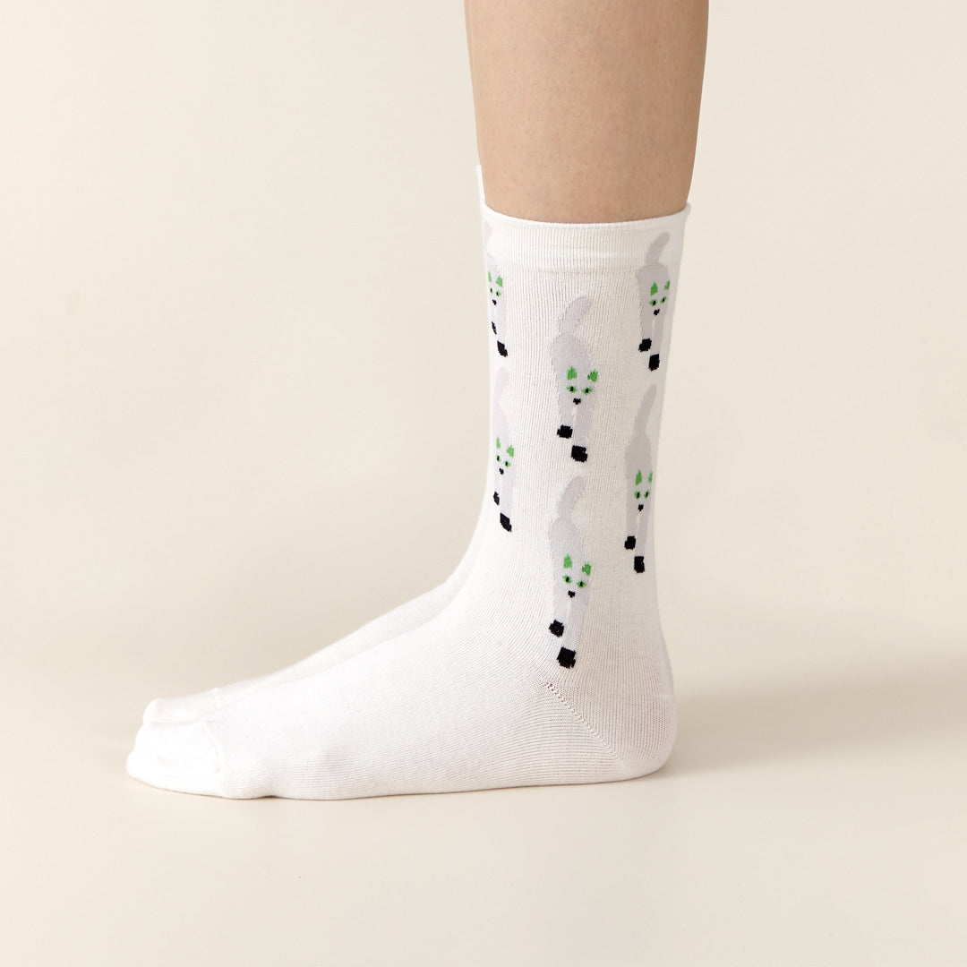 CAT COMING SOCKS - WHITE