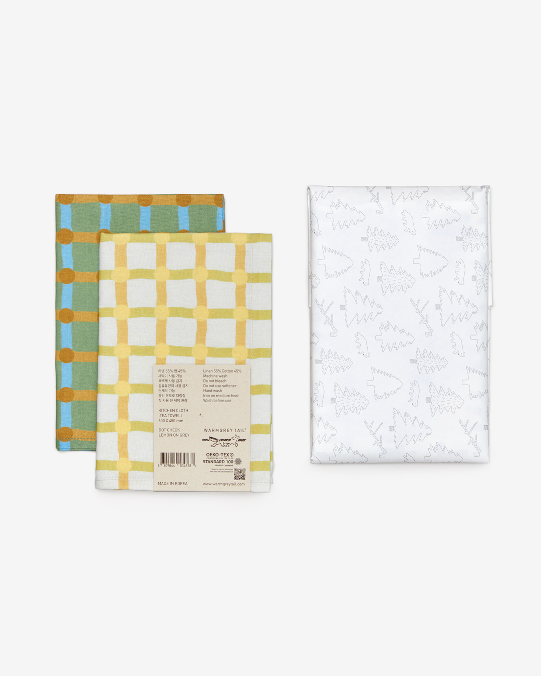 DOT CHECK KITCHEN CLOTH - BLUE ON SAND