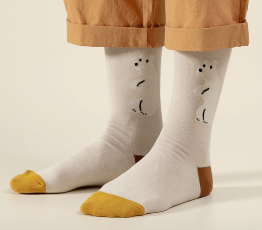 ROLLING BEAR SOCKS - BEIGE
