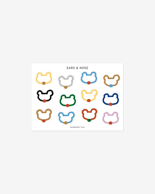 EARS & NOSE 12P STICKER