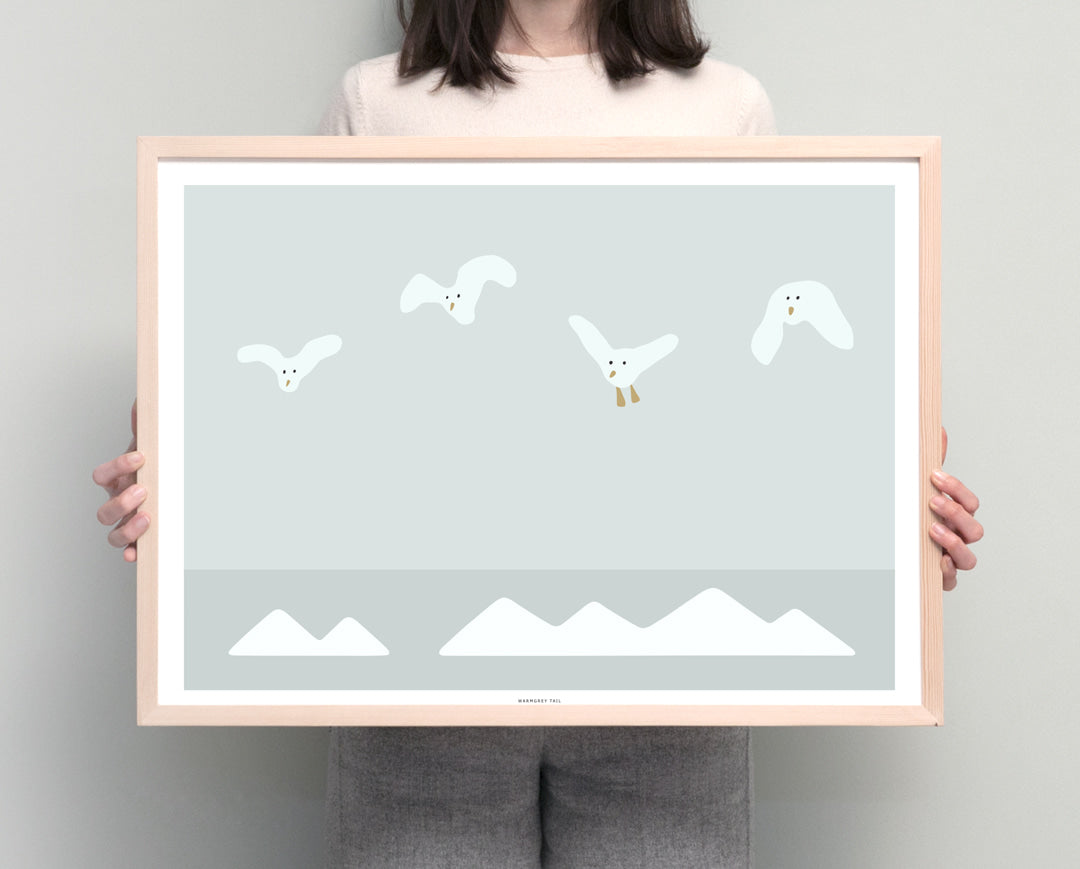 FLYING SEAGULLS POSTER