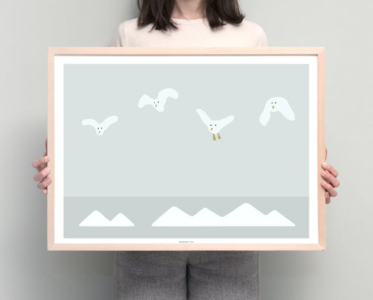 FLYING SEAGULLS POSTER