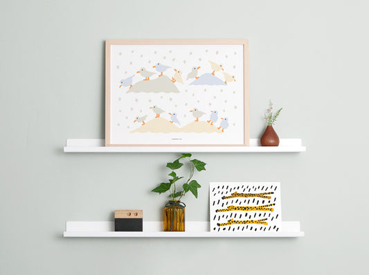 GULLS LANDING POSTER