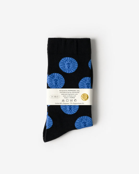 LION SOCKS - BLUE BLACK