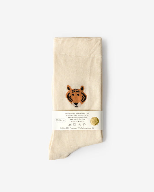 MEET TIGER SOCKS - IVORY