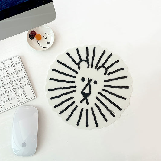 LION MOUSE PAD - WHITE