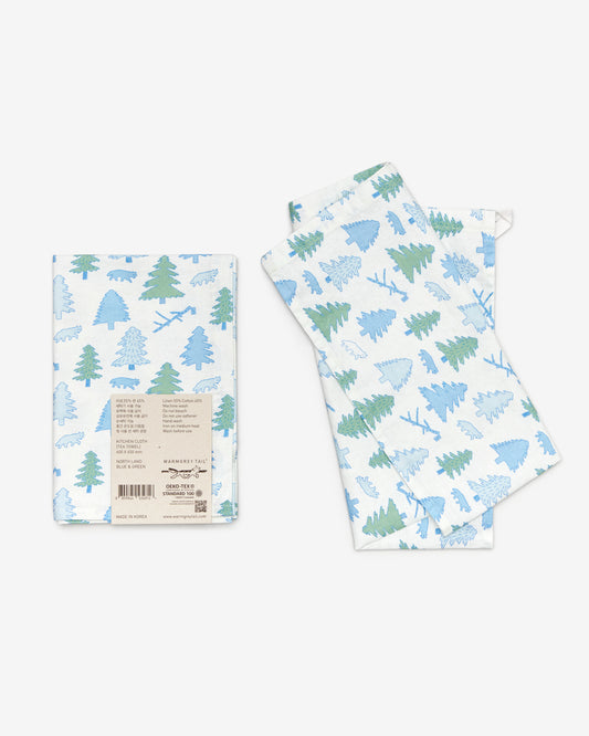 NORTH LAND KITCHEN CLOTH - BLUE & GREEN