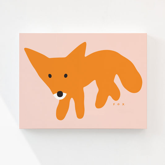 RED FOX - PINK CANVAS