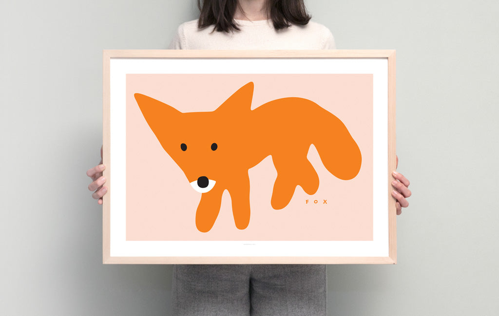 RED FOX - PINK POSTER