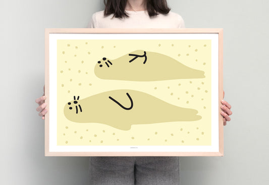 SEAL FRIENDS SAND POSTER