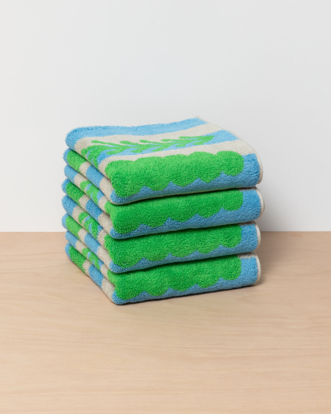 TREES FACE TOWEL - GREEN