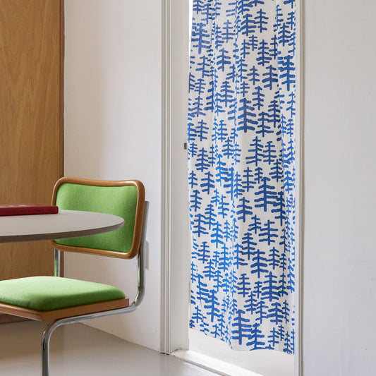 TREE & TREE DOOR CURTAIN - BLUE