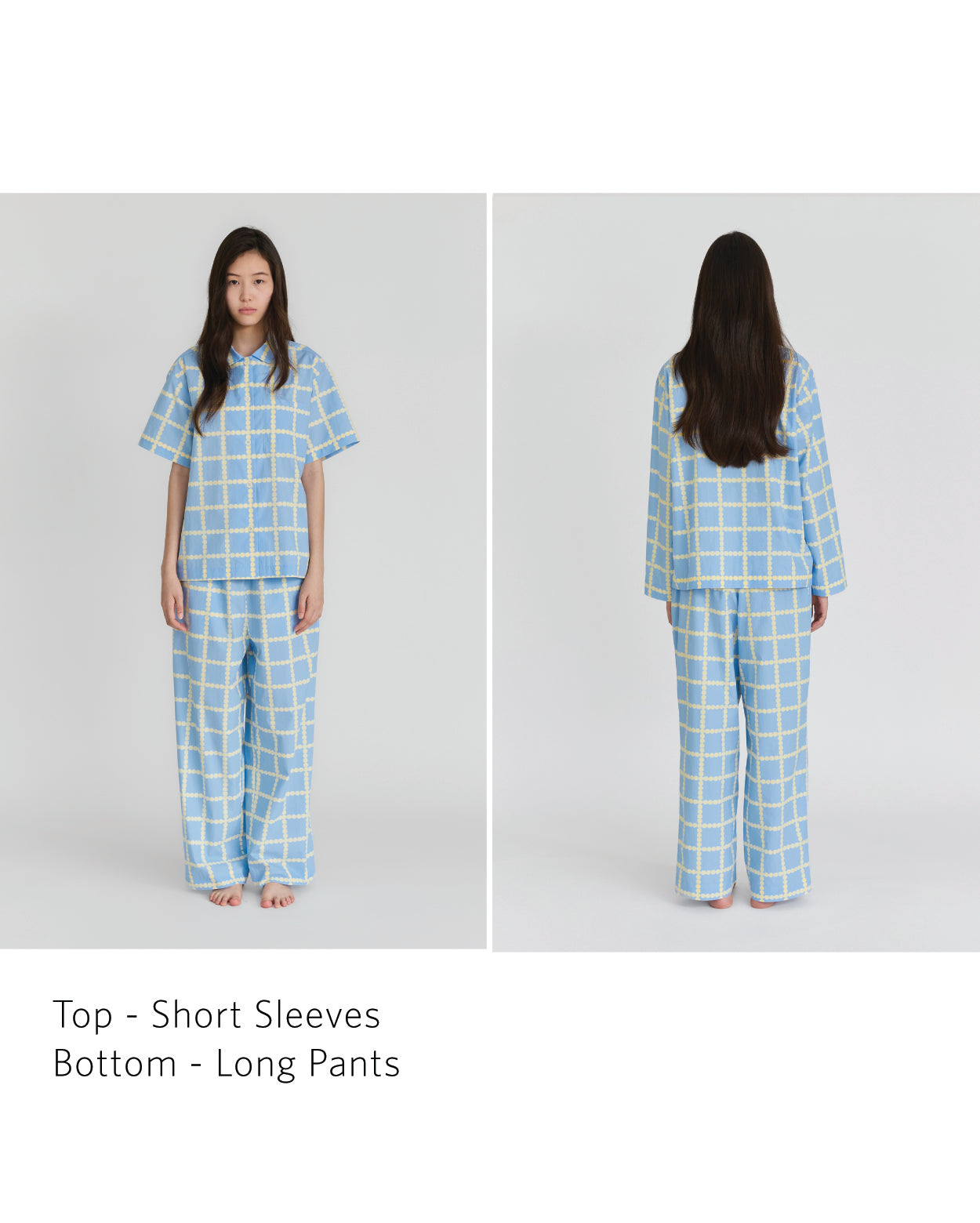 [PRE-ORDER UNTIL OCT 29] BLOSSOM CHECK PAJAMA SET - BLUE