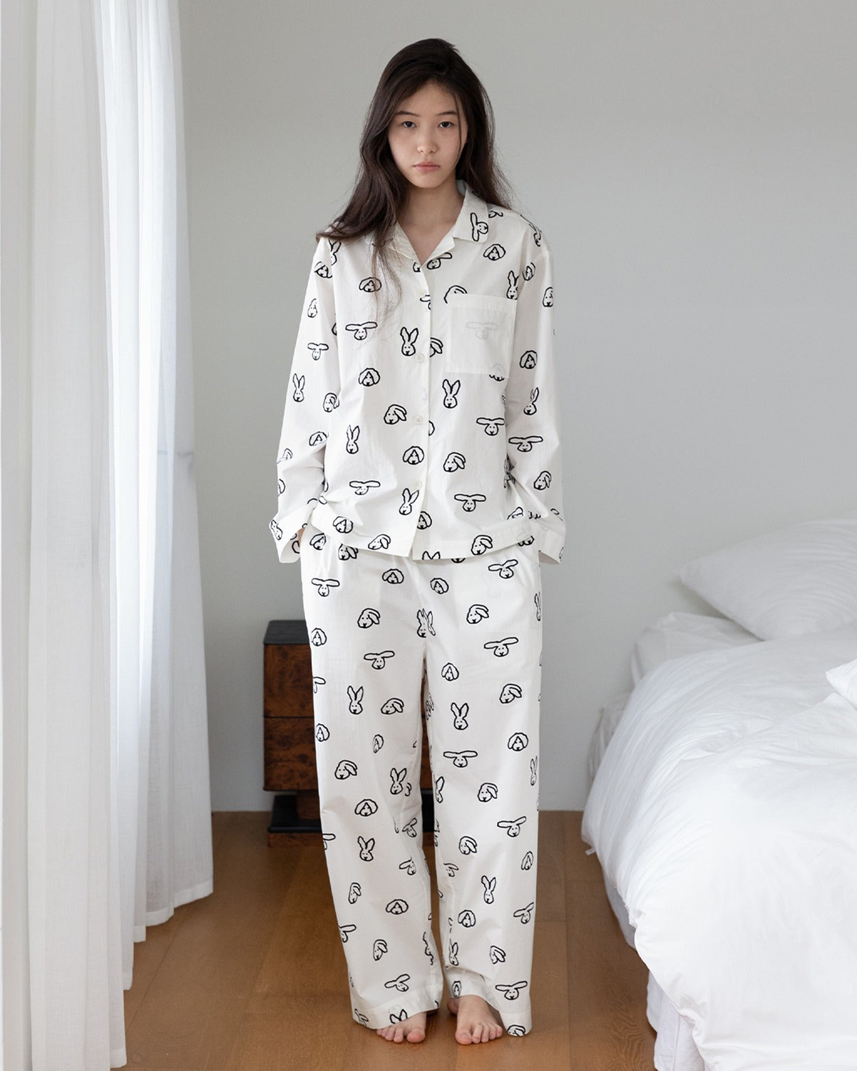 [PRE-ORDER UNTIL OCT 29] BUNNY BUNNY PAJAMA PANTS - IVORY
