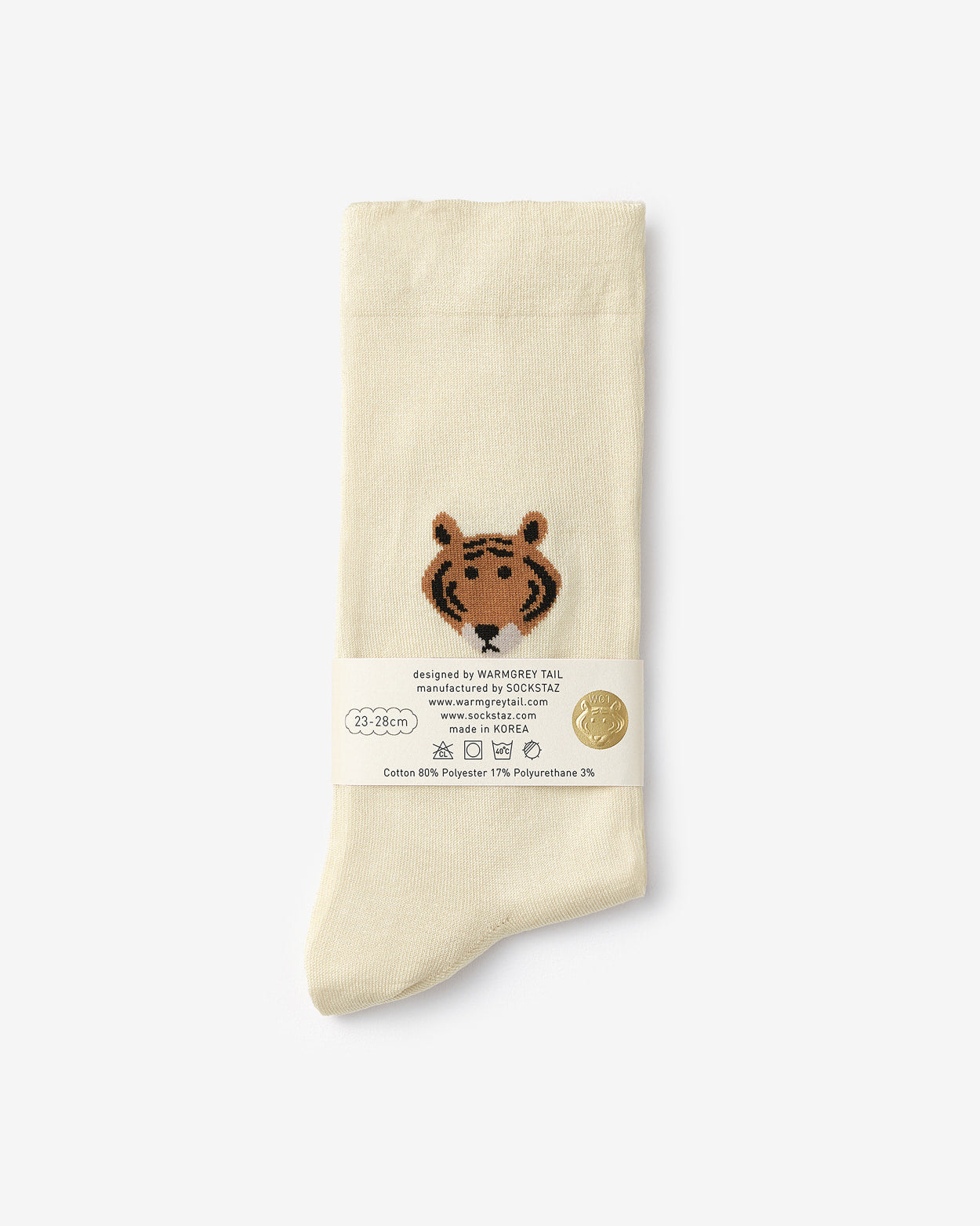 MEET TIGER SOCKS - IVORY