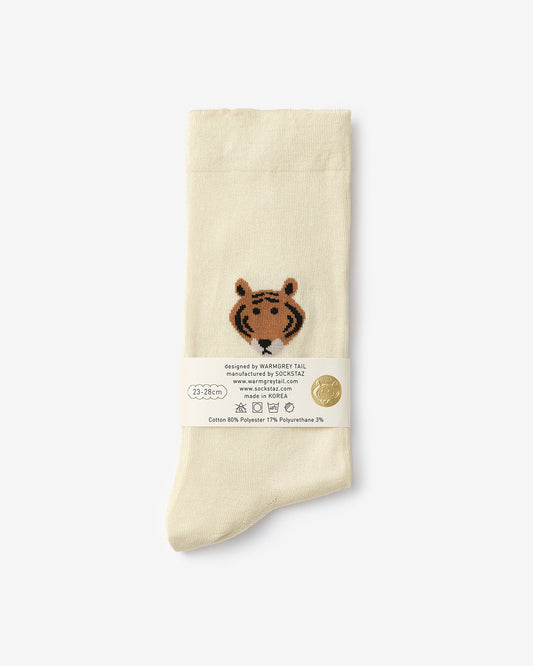 MEET TIGER SOCKS - IVORY