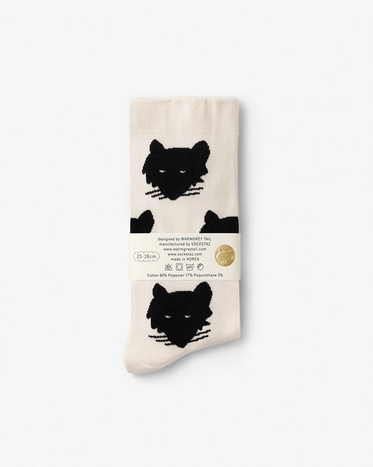 WOLF SOCKS - CREAM WHITE