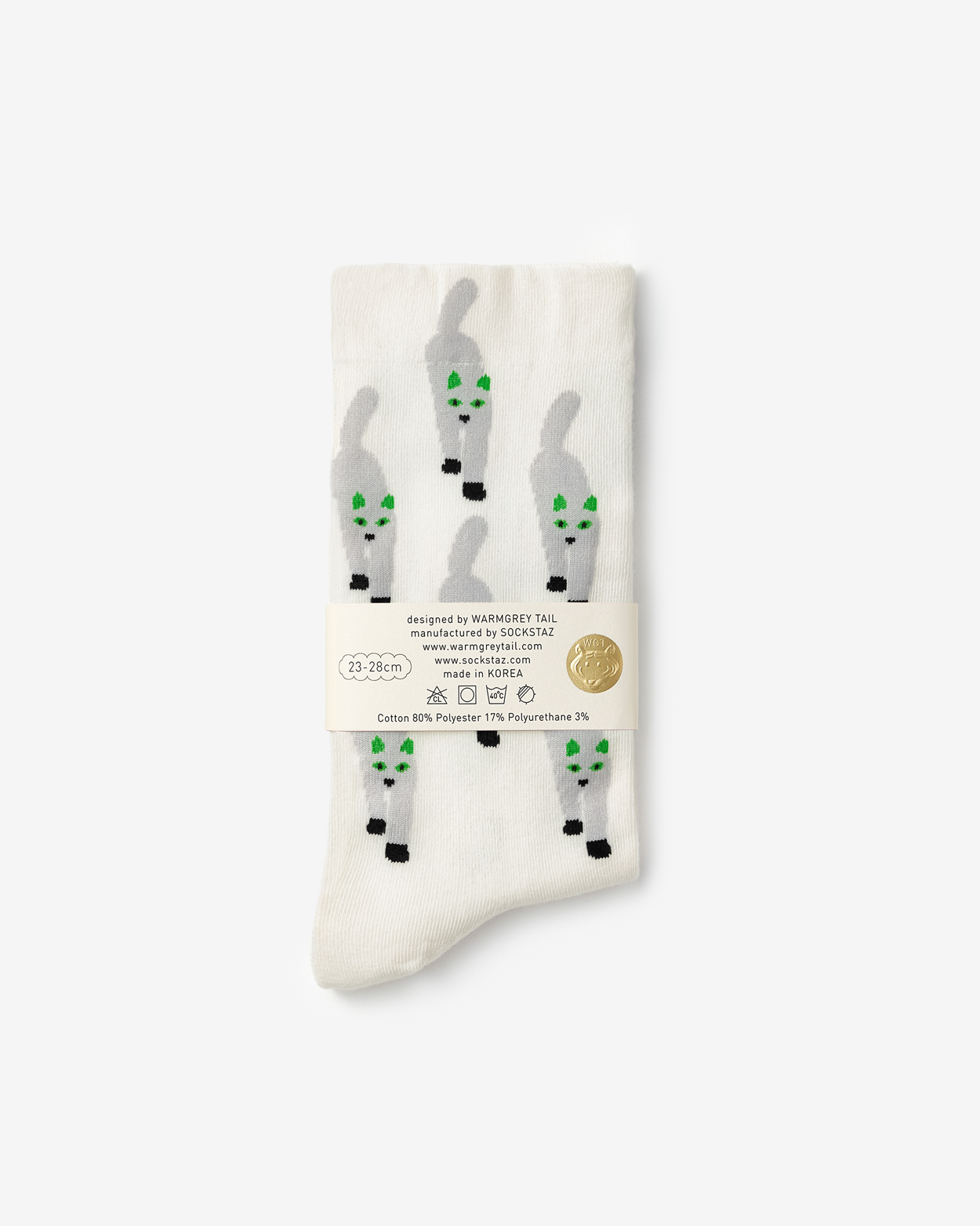 CAT COMING SOCKS - WHITE