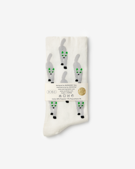 CAT COMING SOCKS - WHITE