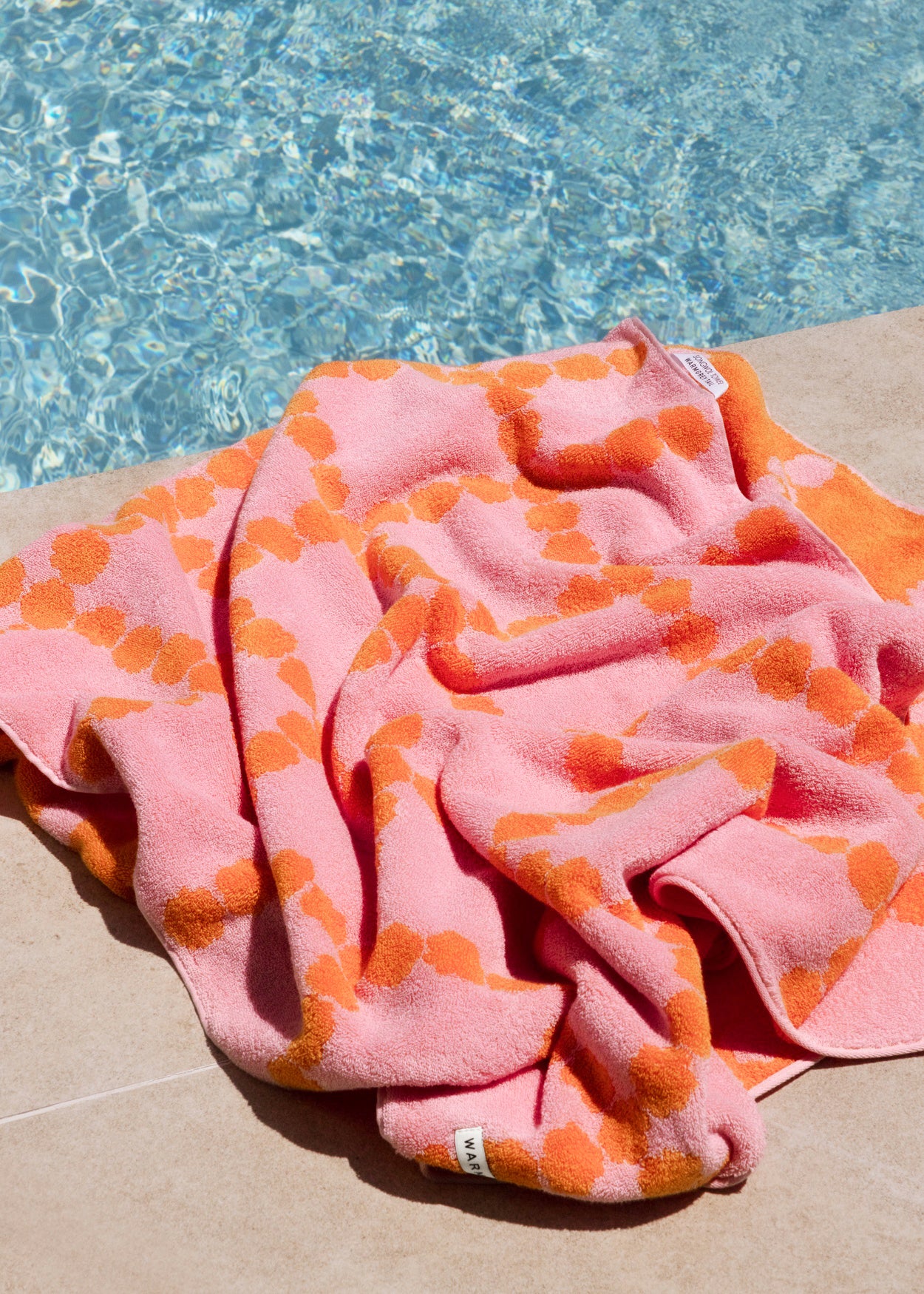 [BEACH & BATH] BLOSSOM CHECK BIG TOWEL - PINK