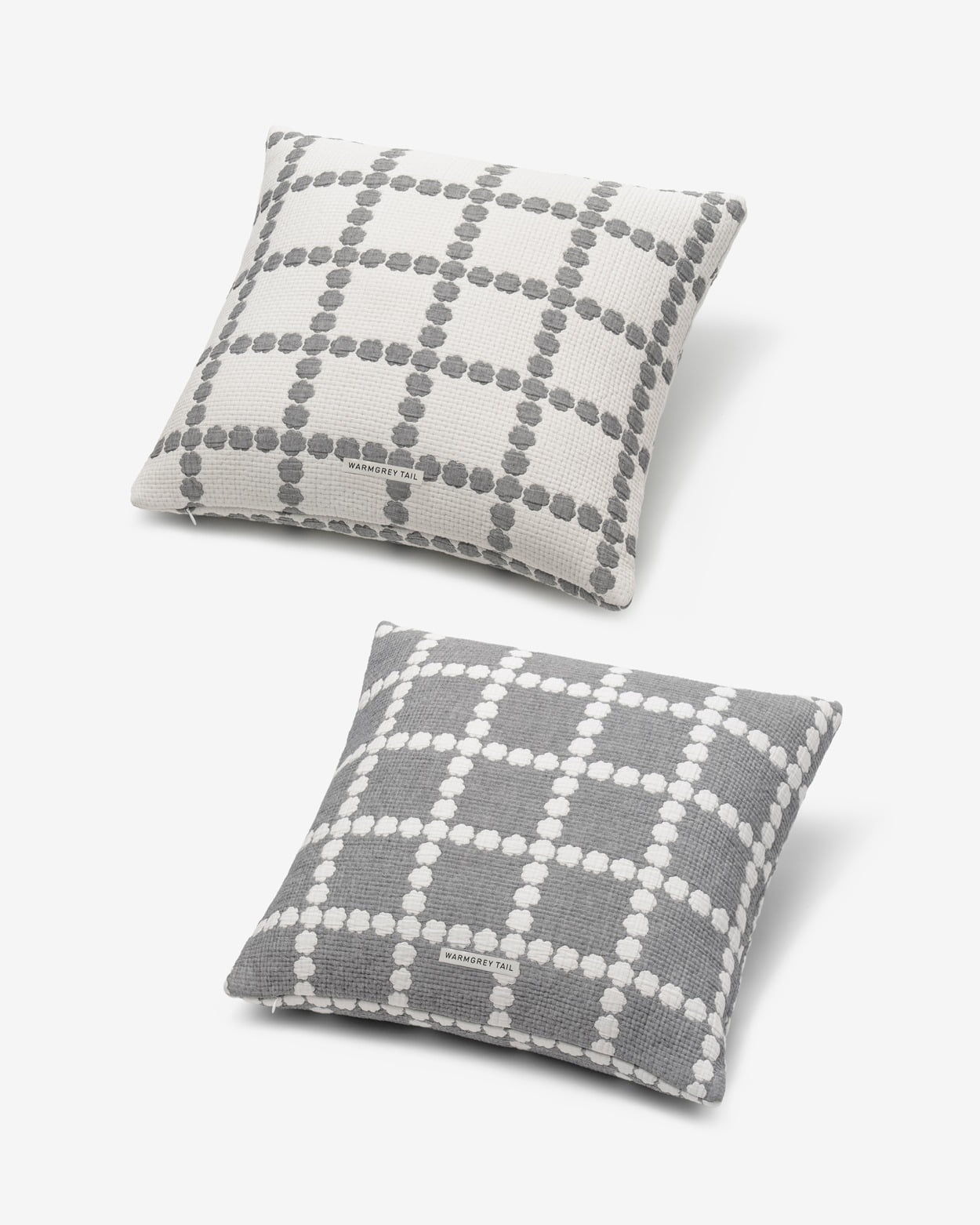 BLOSSOM CHECK CUSHION COVER 5050 - WARMGREY (2colors)