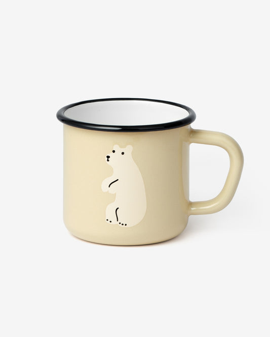 HUGGY BEAR BEIGE ENAMEL MUG CUP