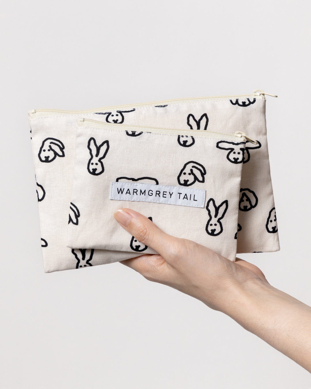 BLOSSOM CHECK FLAT POUCH - LAVENDER CHOCO (2size)