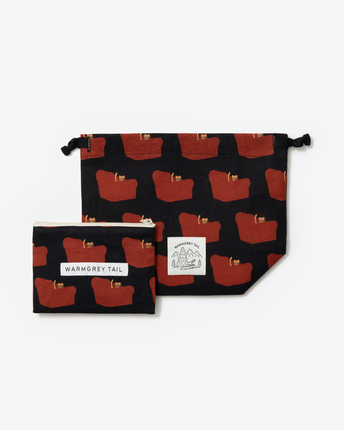 BUNNY BUNNY STRING POUCH - BLACK