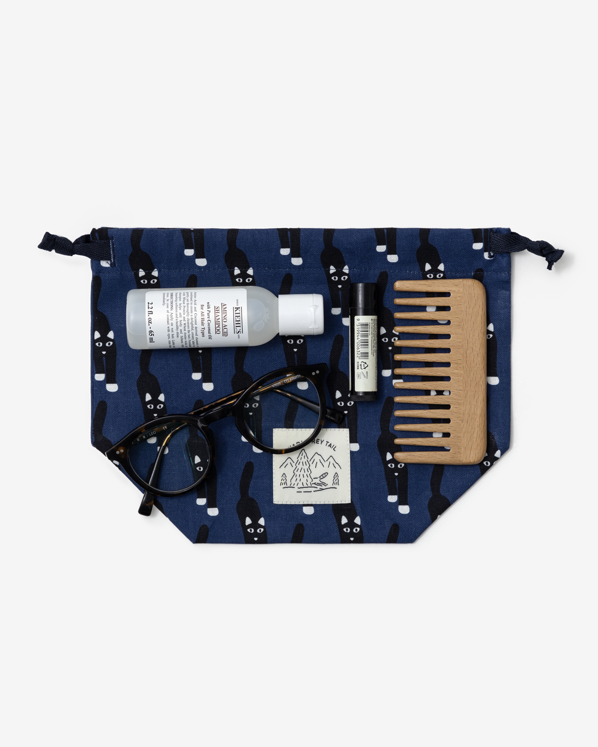 BUNNY BUNNY STRING POUCH - BLACK