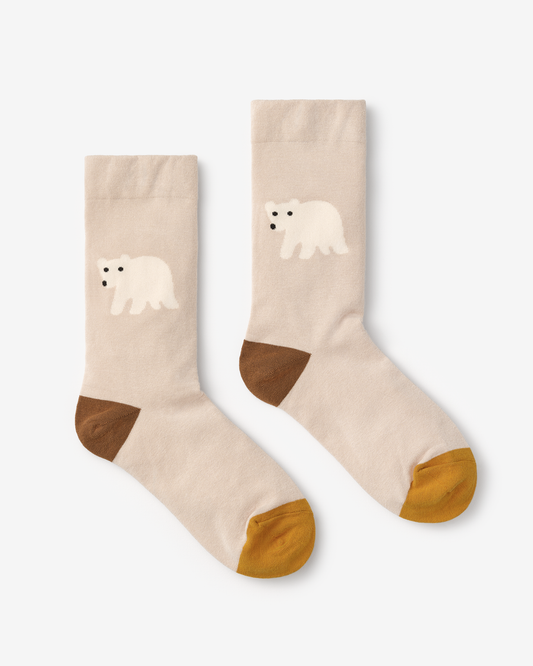 ROLLING BEAR SOCKS - BEIGE