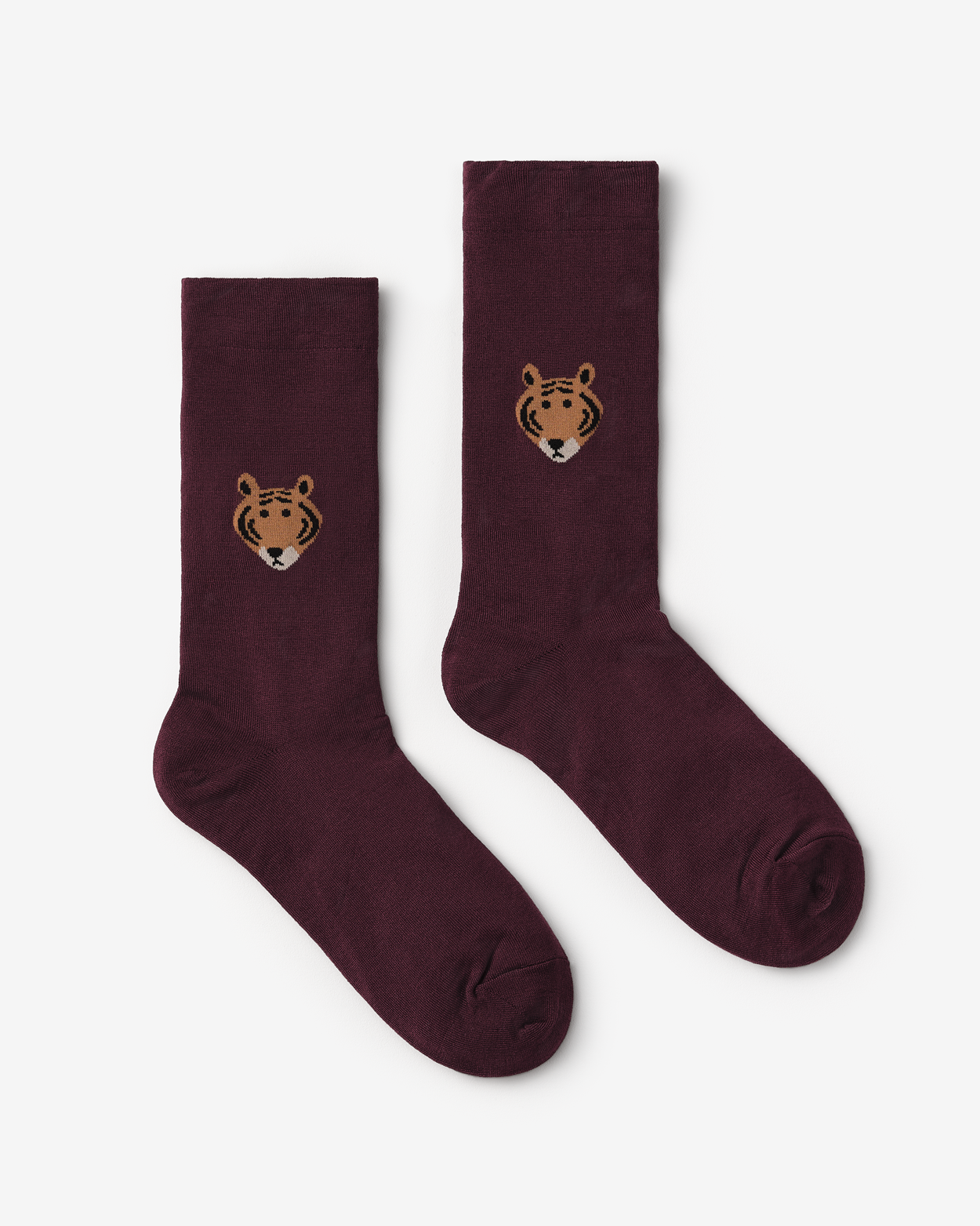 MEET TIGER SOCKS - BURGUNDY