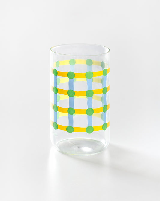 DOT CHECK CUP - GREEN ON YELLOW