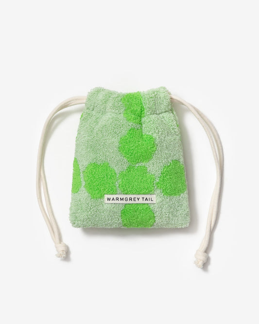 [WGT Only] BLOSSOM CHECK TERRY POUCH - GREEN