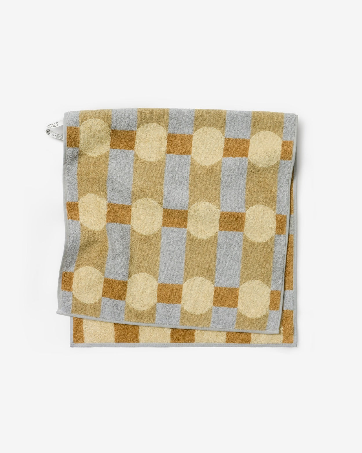 DOT CHECK FACE TOWEL - WOOD