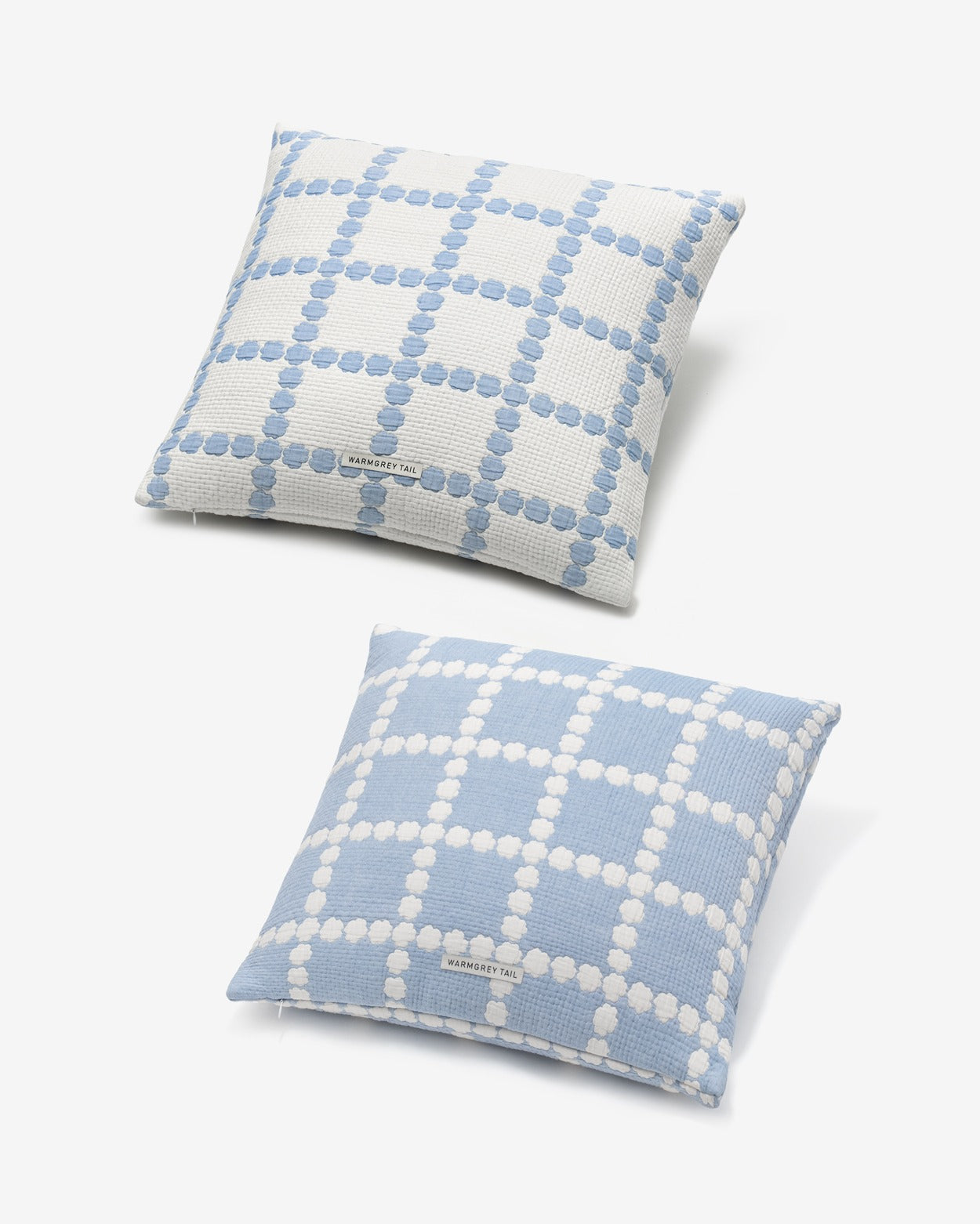 BLOSSOM CHECK CUSHION COVER 5050 - BLUE (2colors)