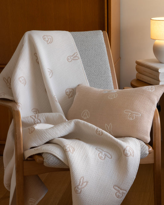 BUNNY BUNNY COTTON MODAL BLANKET - BEIGE