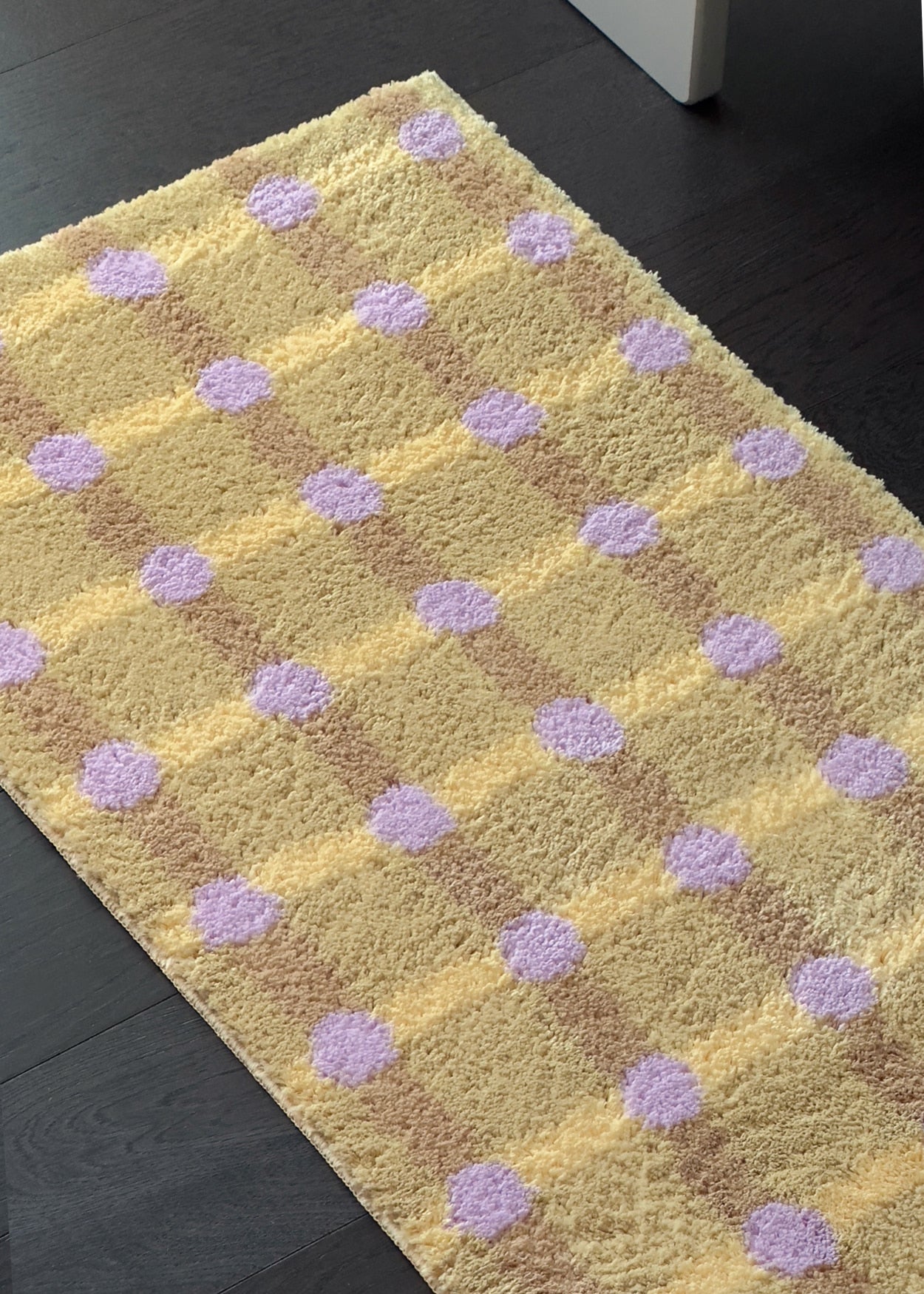 DOT CHECK RUG - LAVENDER ON SAND 140x45 – warmgreytail