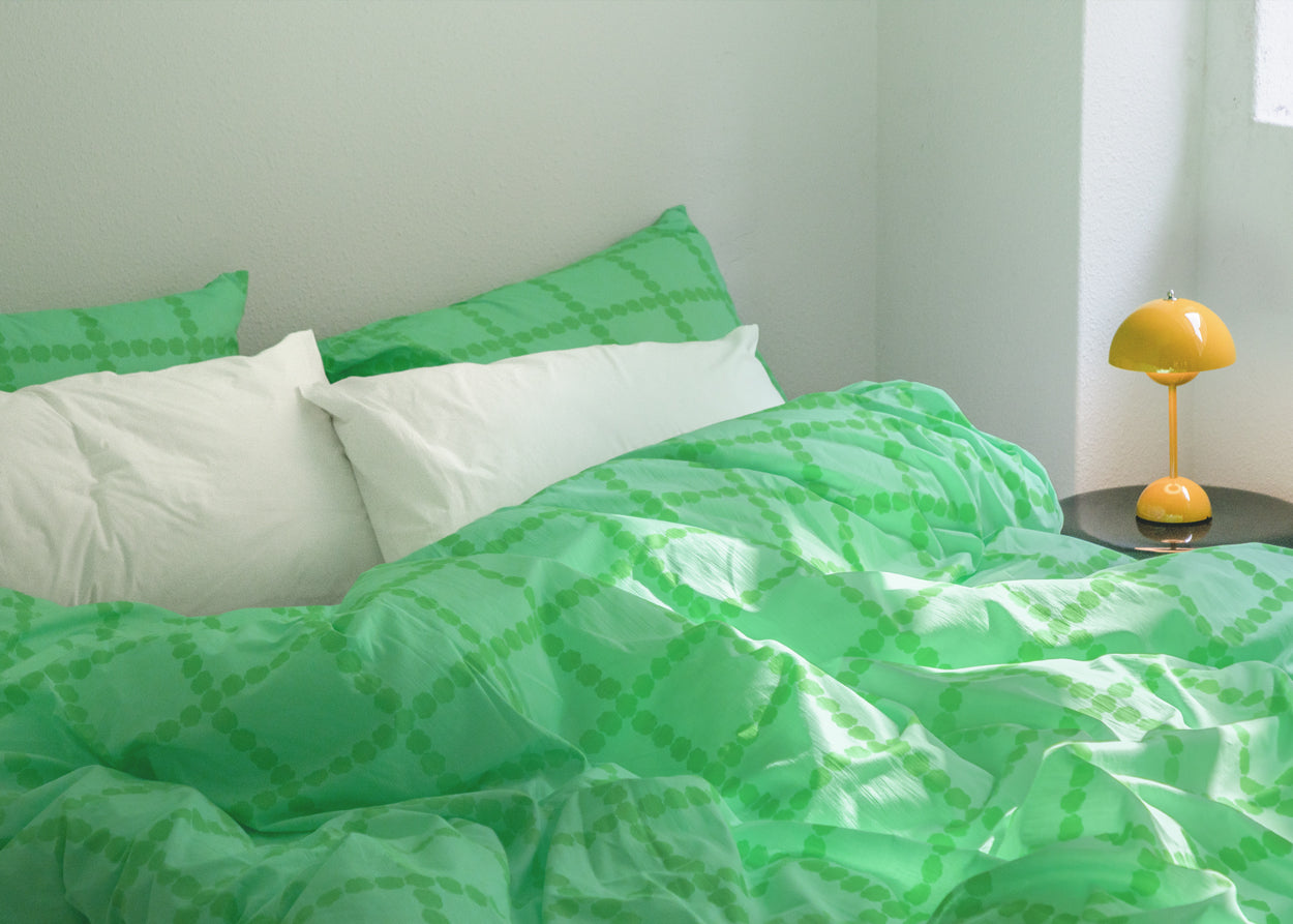 BLOSSOM CHECK MELON SODA COMFORTER