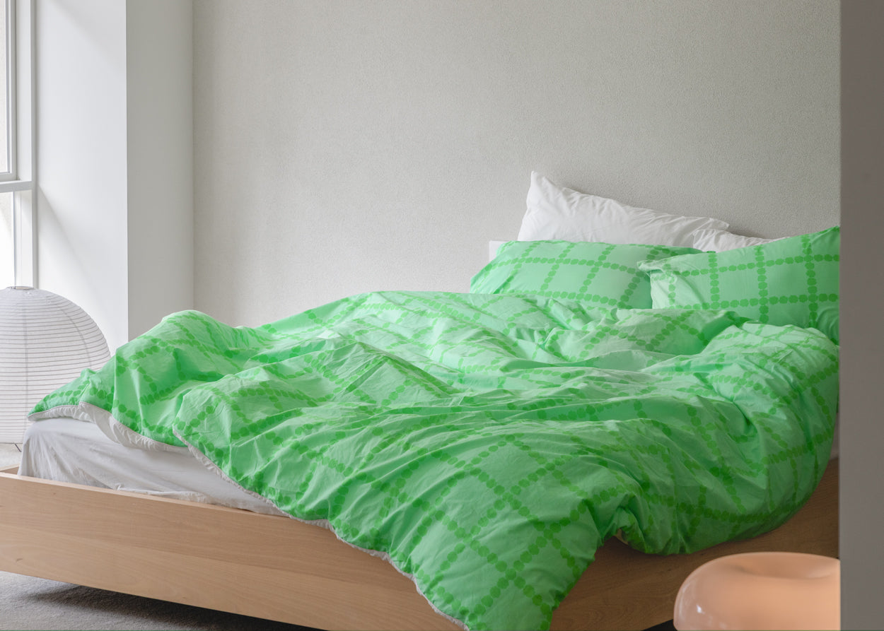BLOSSOM CHECK MELON SODA COMFORTER