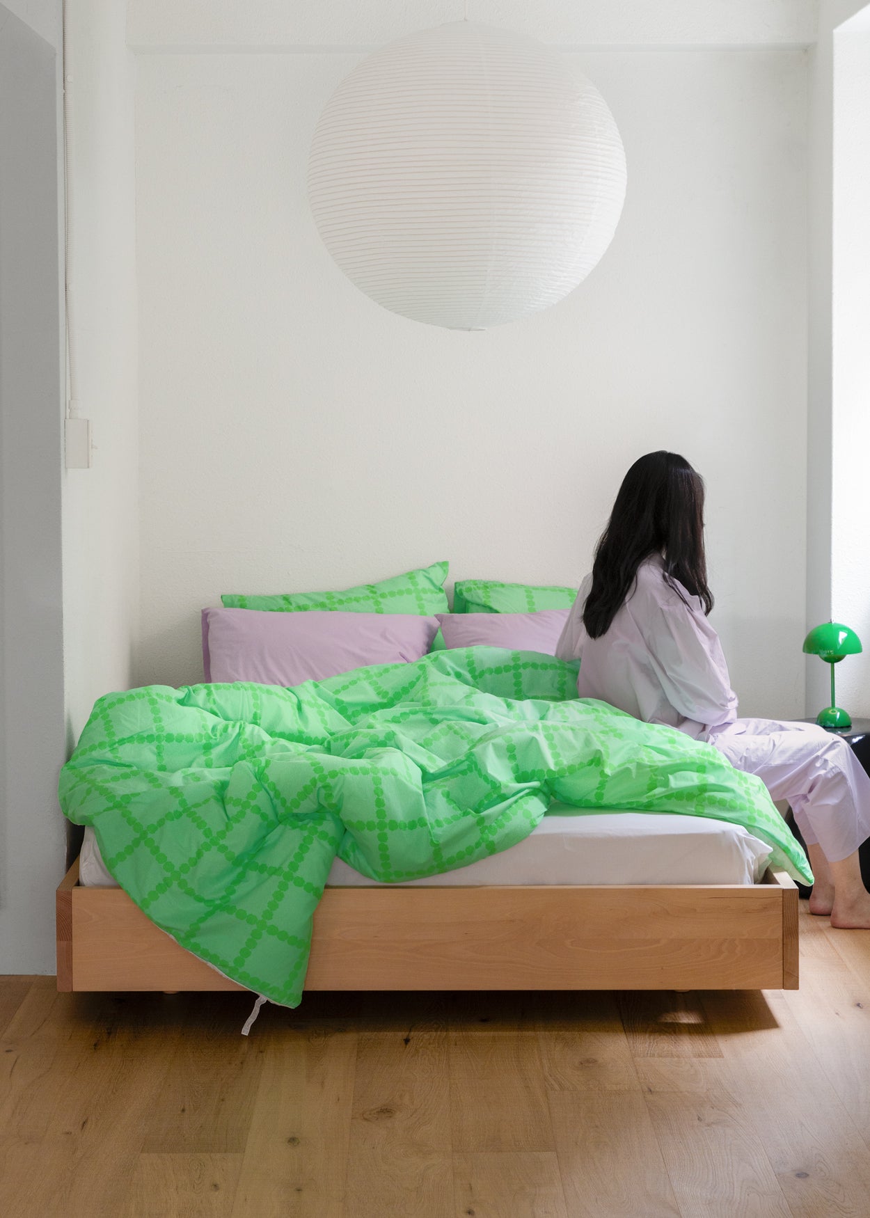 BLOSSOM CHECK MELON SODA COMFORTER