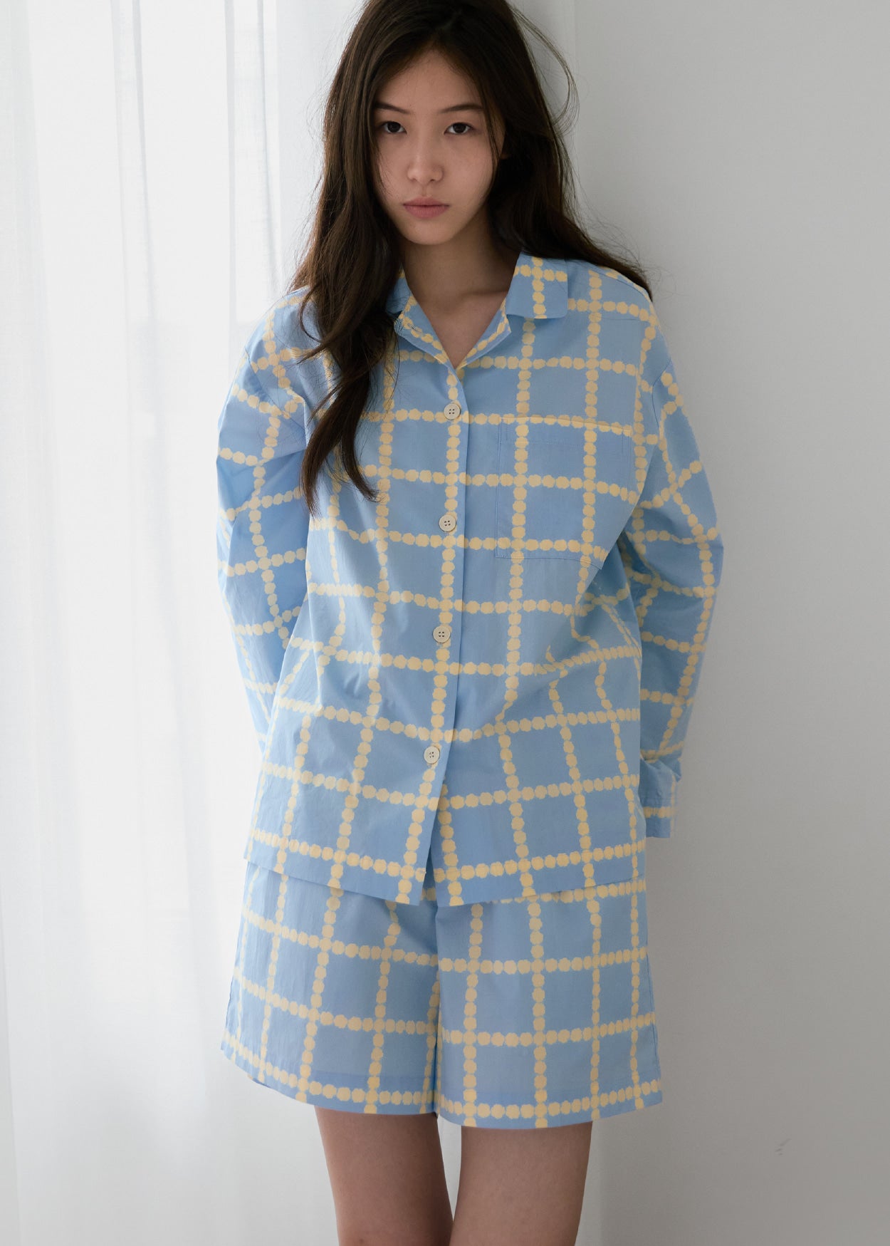 [PRE-ORDER UNTIL OCT 29] BLOSSOM CHECK PAJAMA SET - BLUE